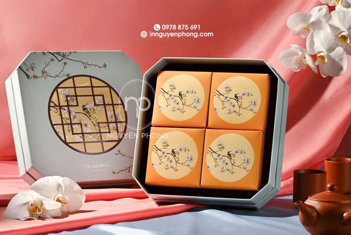 Mẫu hộp bo các góc mềm mại đựng bánh trung thu